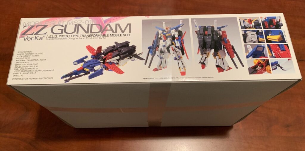 bandai zz gundam ver ka box side